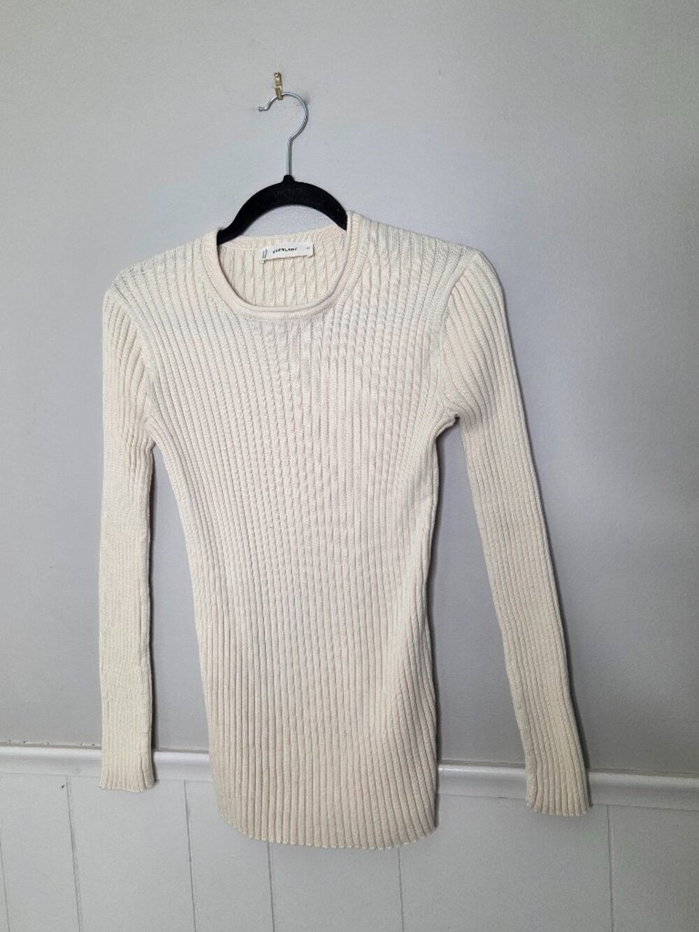 EVERLANE Cream Cozy Ribbed Long Sleeve Long Sleeve Top